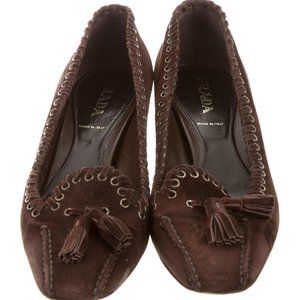 PRADA Suede Tassel Pumps 6